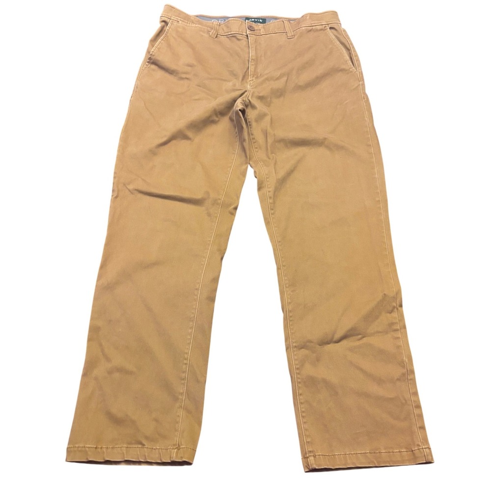 Orvis | Mens 34W 30L |‎ Stretch Cotton Chino Pants | Dark Tan Khaki